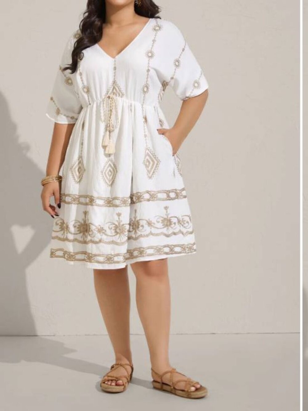 NWT BloomChic Boho Embroidered Waist Tie Mini Dress US 22- 24